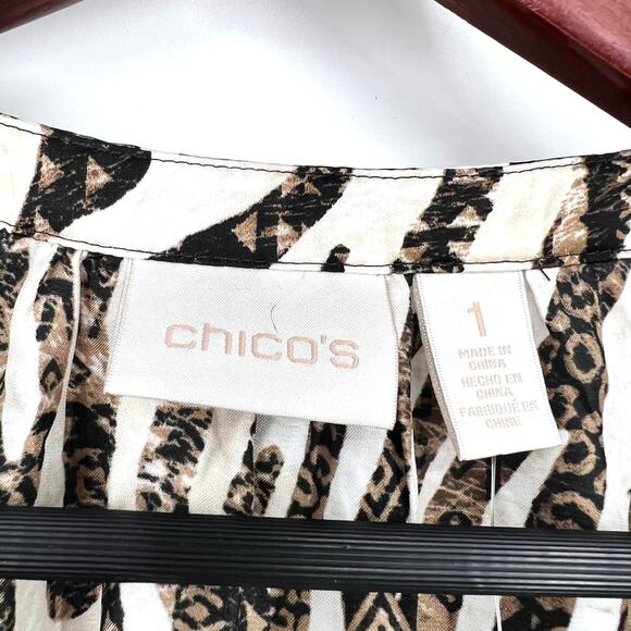 CHICOS Zebra Print Tunic - chicos sz 1 - NWOT - Picture 2 of 10